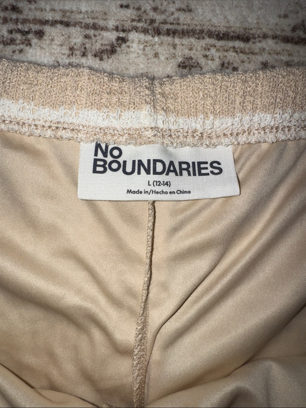 No Boundaries Beige and White Striped Knit Tank Top and Pants Set - Picture 5 of 5